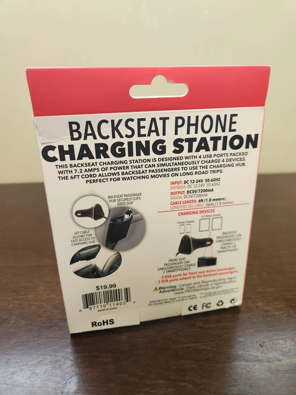 Backseat Phone Charging Station